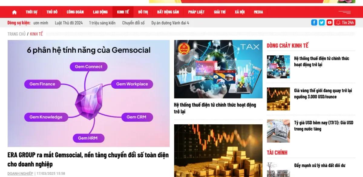 ERA GROUP ra mắt Gemsocial, nền tảng chuyển đổi số toàn diện cho doanh nghiệp